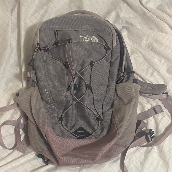 The North Face Women's Gray and Pink Backpack - Picture 1 of 4